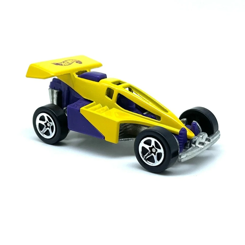 Hot Wheels Shock Factor Race Car Yellow/Purple Diecast 1/64 Scale Loose KB Toys